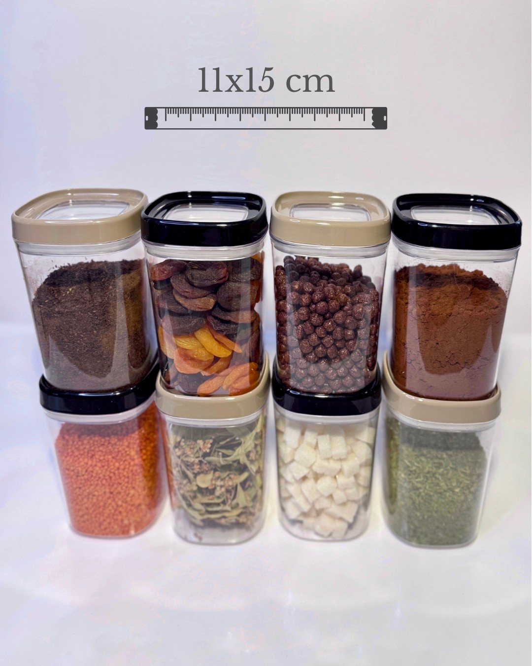 Premium Quality Luxury Kuru Gıda Saklama Kabı Seti 1 Lt Mutfak Kiler Organizer Seti