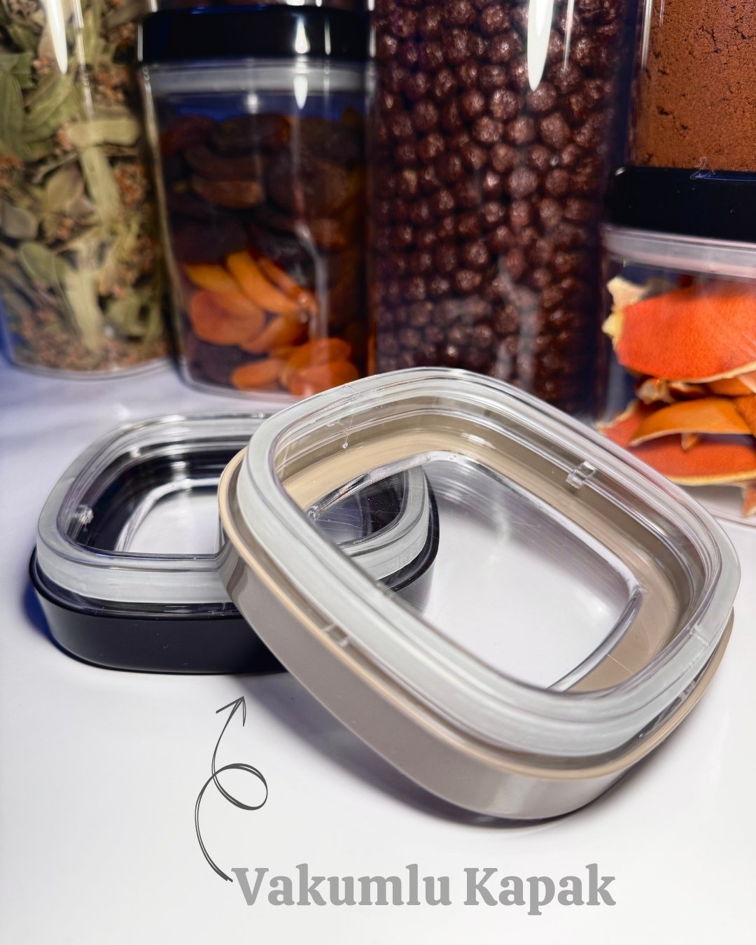 Premium Quality Luxury Kuru Gıda Saklama Kabı Seti 1 Lt Mutfak Kiler Organizer Seti