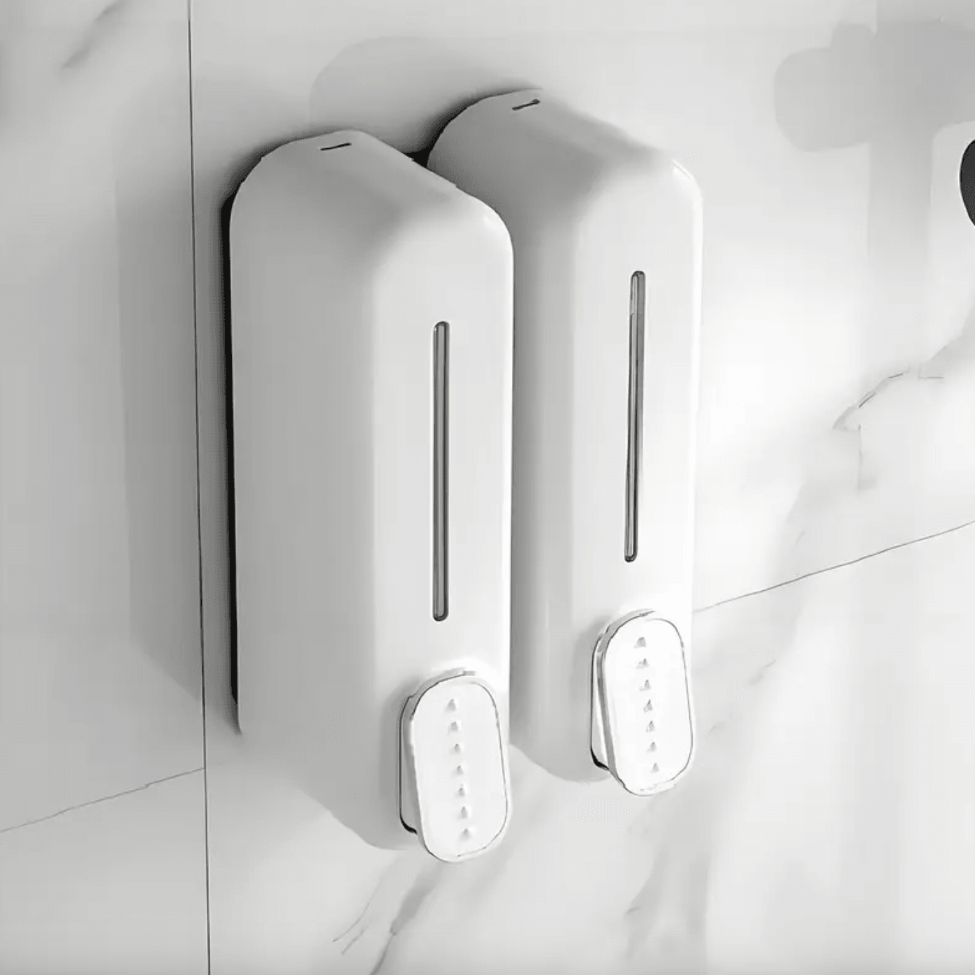 Modern Duvar Monteli Sabun ve Krem Dolum Cihazı - Minimalist Tasarım, Siyah, Beyaz