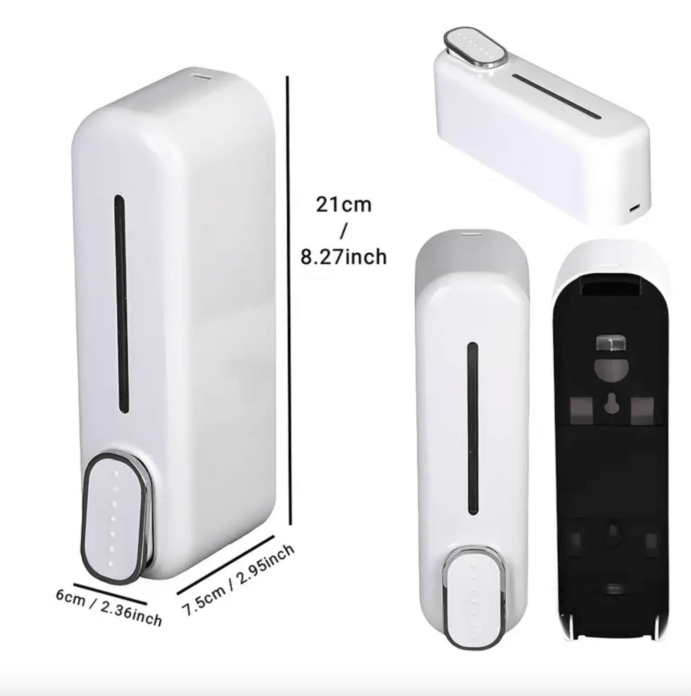Modern Duvar Monteli Sabun ve Krem Dolum Cihazı - Minimalist Tasarım, Siyah, Beyaz