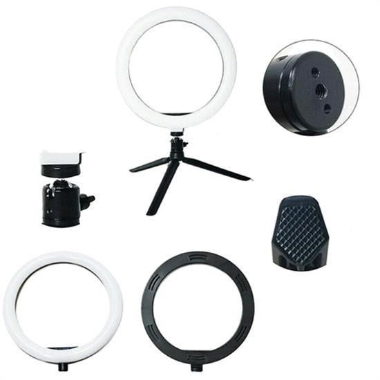26 cm LED Halka Işık Seti Tripod ve Telefon Tutucu ile, 3 Işık Modu, Ayarlanabilir, Makyaj ve Yayın Işığı