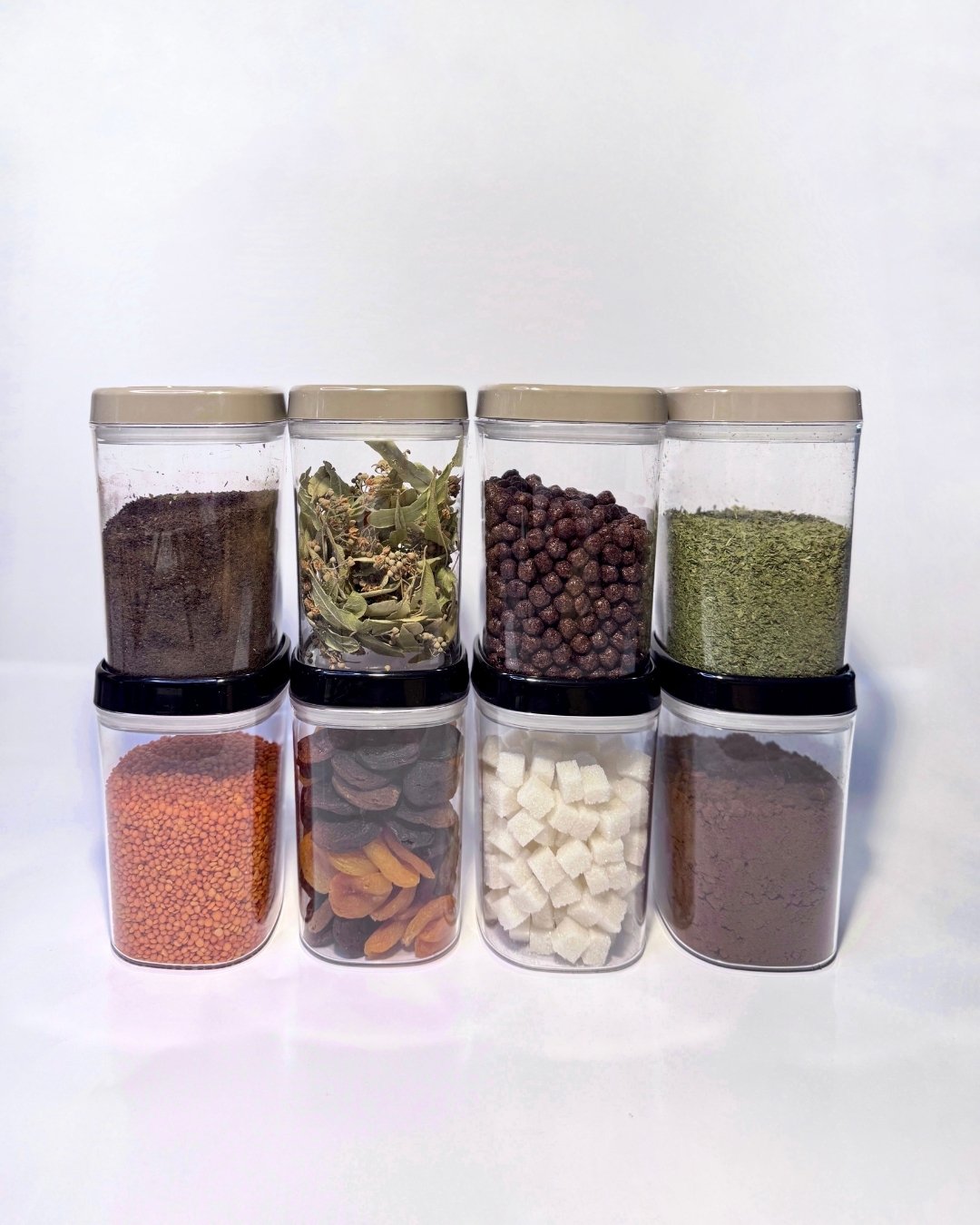 Premium Quality Luxury Kuru Gıda Saklama Kabı Seti 1 Lt Mutfak Kiler Organizer Seti