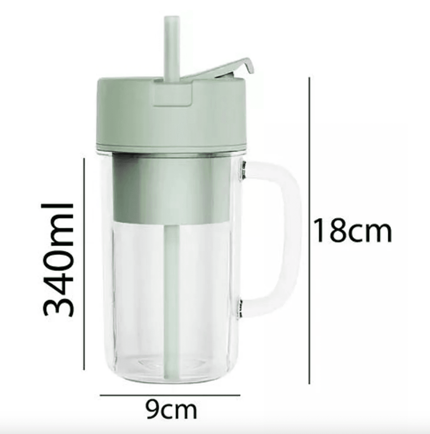 Taşınabilir Yeşil USB Şarjlı Crusher Juicer Blender 340 ml Bardak Meyve Sıkacağı