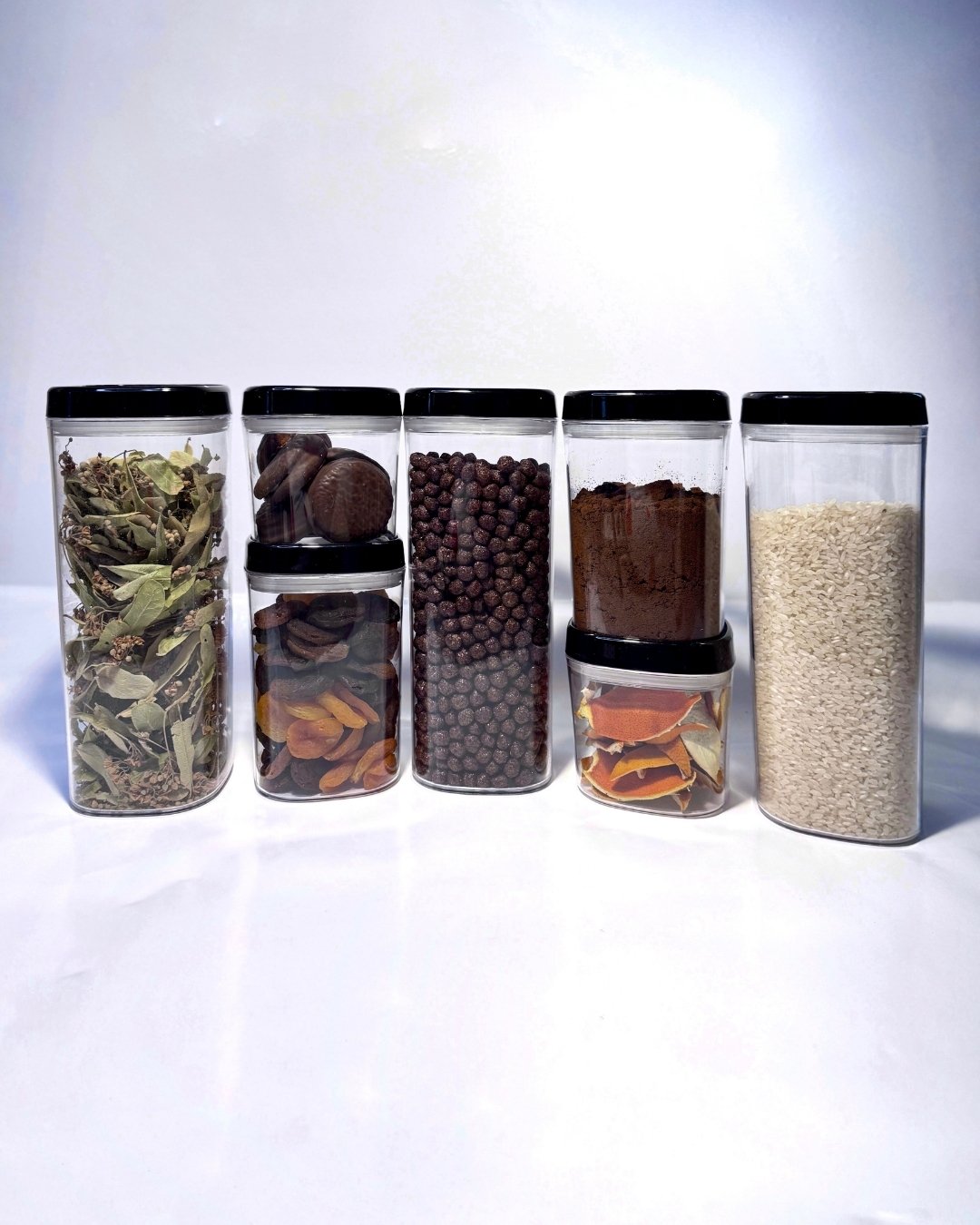 Premium Quality Luxury Kuru Gıda Saklama Kabı Seti 1 Lt Mutfak Kiler Organizer Seti