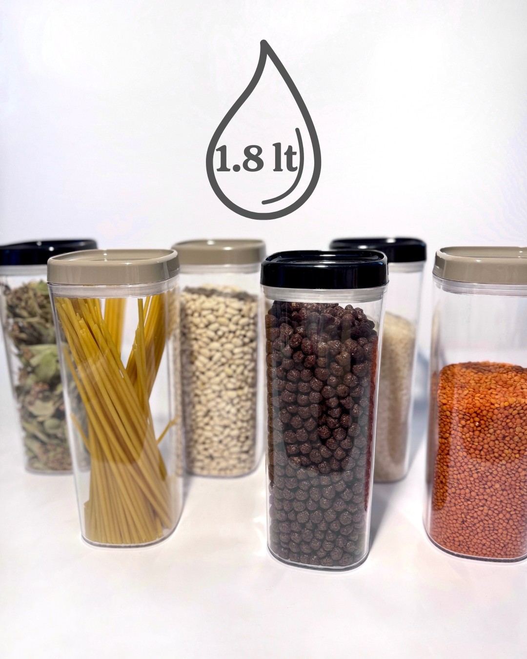 Premium Quality Luxury Gıda Saklama Kabı Seti 1.8 Lt Gıda Düzenleyici Mutfak Organizer Seti image
