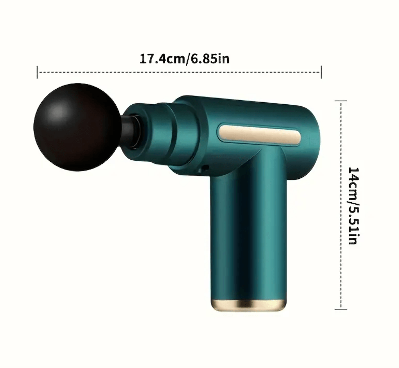 Ergonomik Tasarımlı 6 Başlıklı Yeşil Masaj Tabancası - Kas Ağrılarına Özel Şarjlı Masaj Cihazı