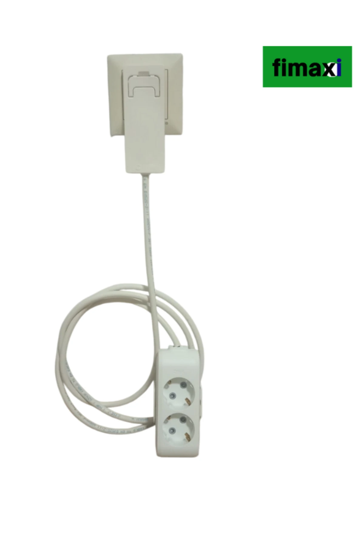 Uzatma Kablosu ikili grup priz 3 metre kablolu İnce Fişli, Dar Alanlara Uygun BEYAZ