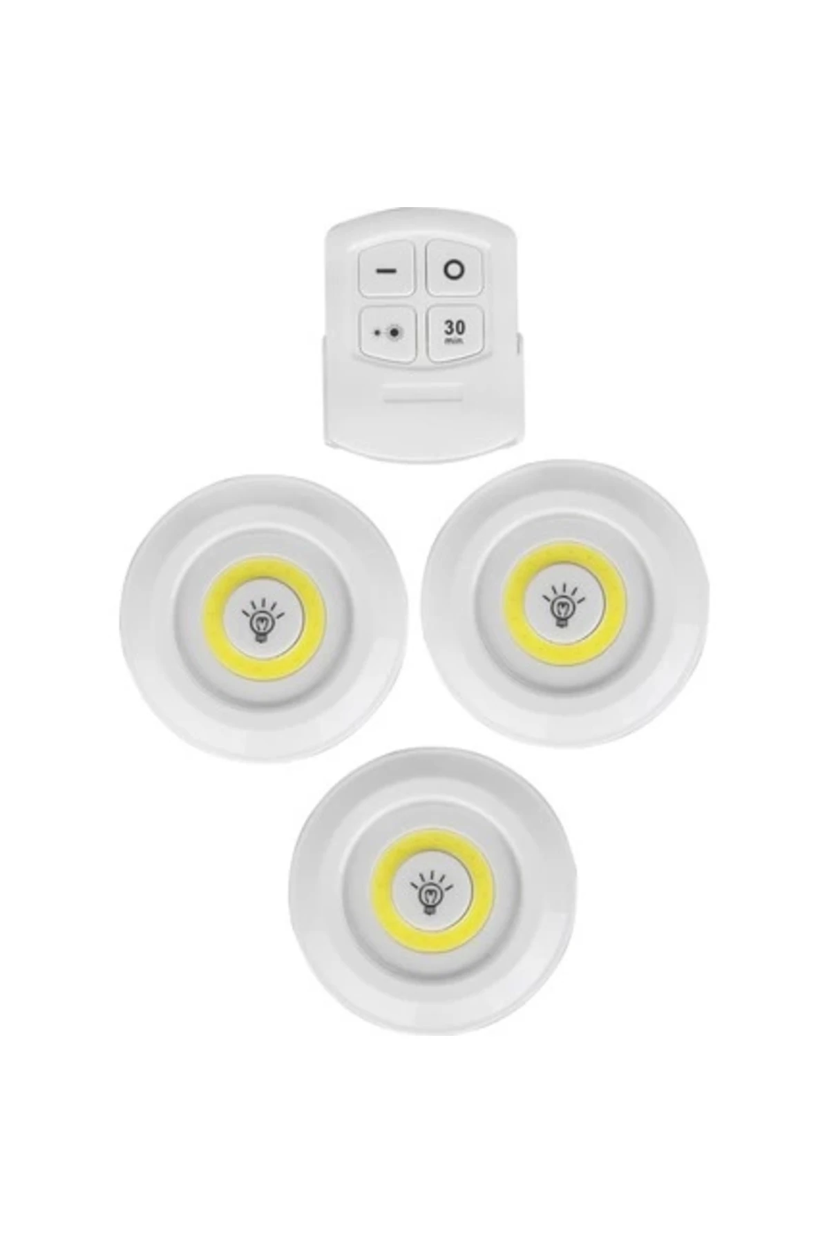 3 lü Yapışkanlı Uzaktan Kumandalı Led Spotlar fimaxi5