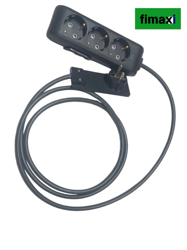 Uzatma Kablosu Üçlü priz Kablolu İnce Fişli, Dar Alanlara Uygun siyah renk