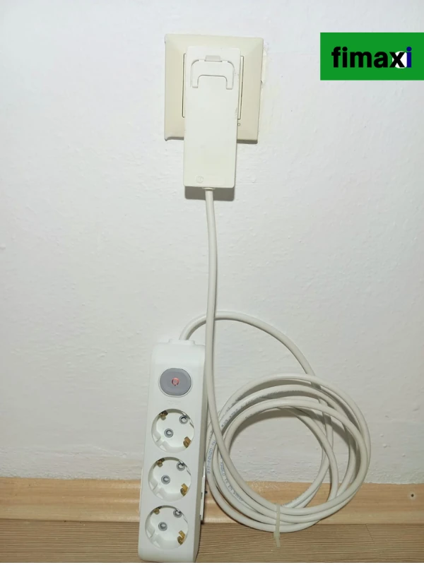 Uzatma Kablosu – Anahtarlı üçlü Grup Priz, İnce Fişli, Beyaz Renk 