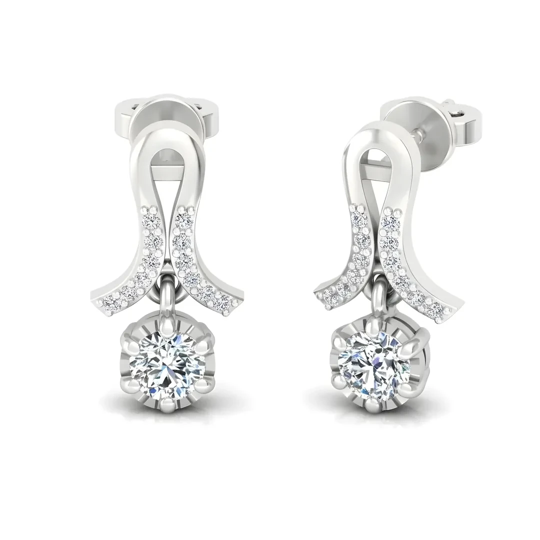 Kurdele Tasarım 1.6 Ct Pırlanta Küpe HRD/GIA