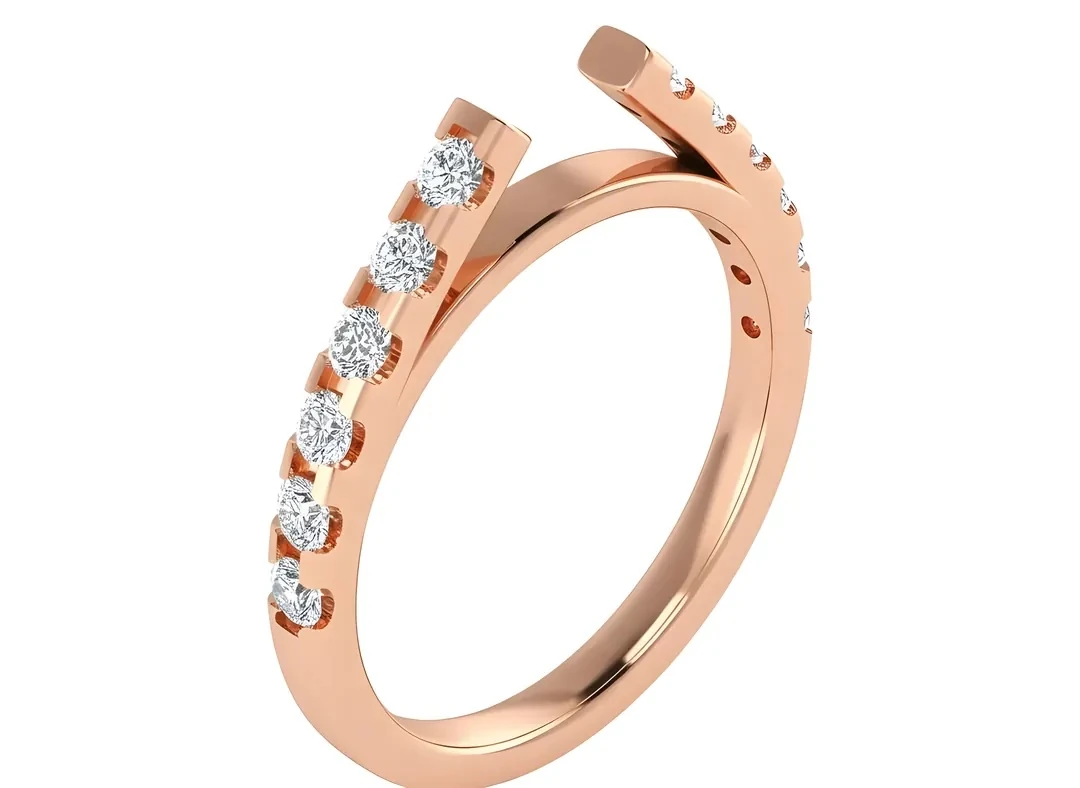 Çift Başlıklı Yarım Tur Pırlanta Yüzük