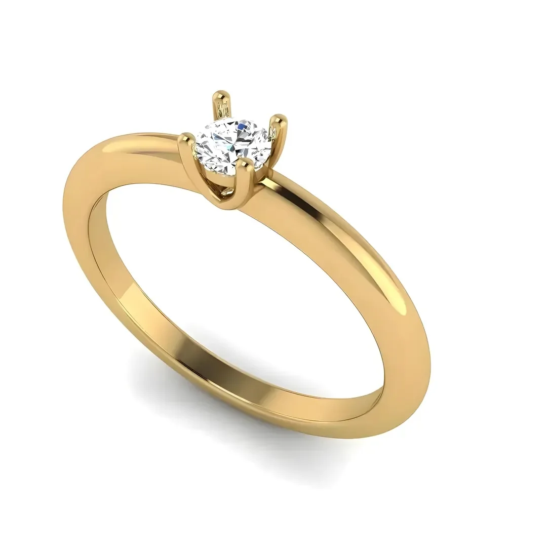 Klasik Pırlanta Tektaş Yüzük HRD/GIA