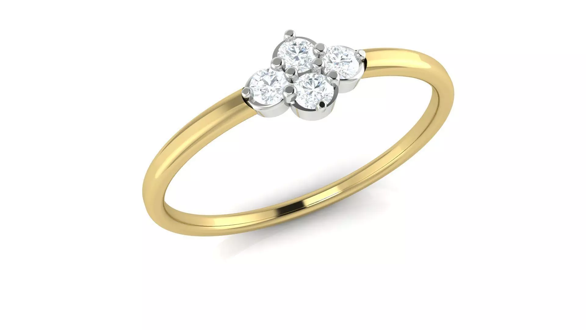 Yonca Tasarım 4 Taşlı Pırlanta Yüzük GIA/HRD