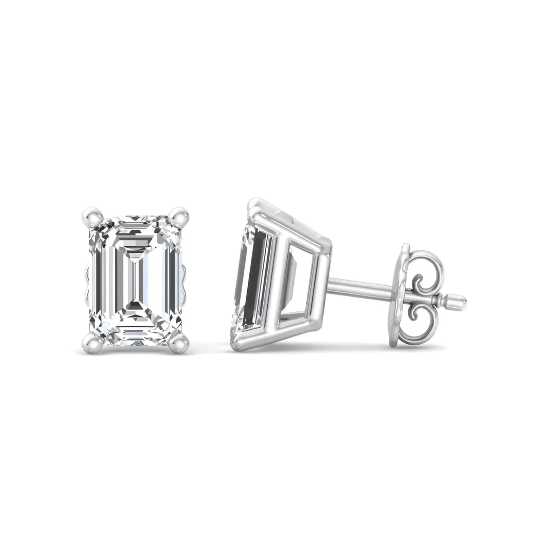Zarif Emerald Cut Küpe GIA/HRD