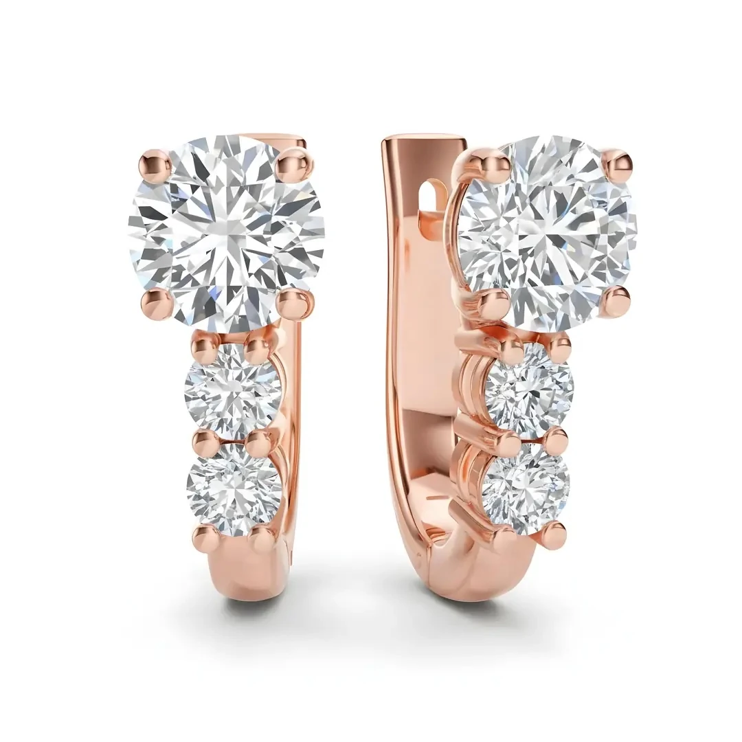 Trinity Pırlanta Huggie Küpe HRD/GIA