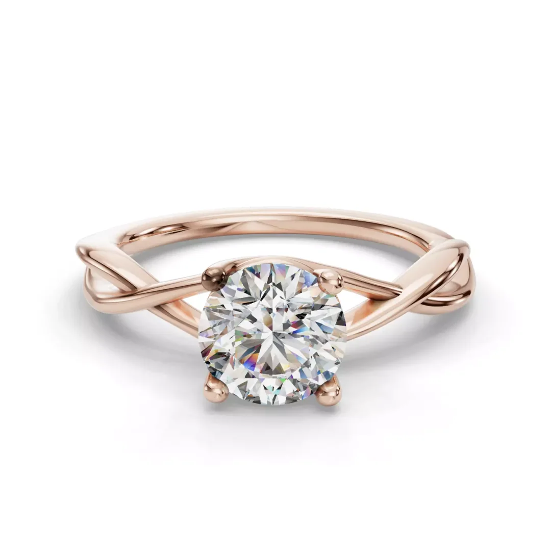 Sonsuzluk Detaylı Pırlanta Tektaş Yüzük GIA/HRD