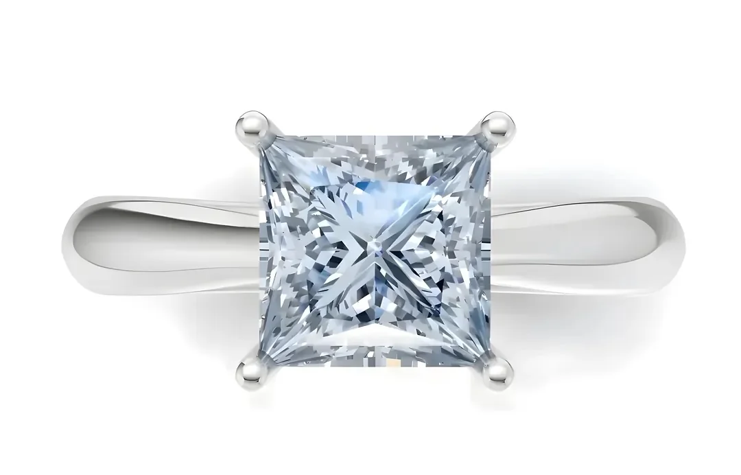 Princess Cut Tektaş Pırlanta Yüzük GIA/HRD
