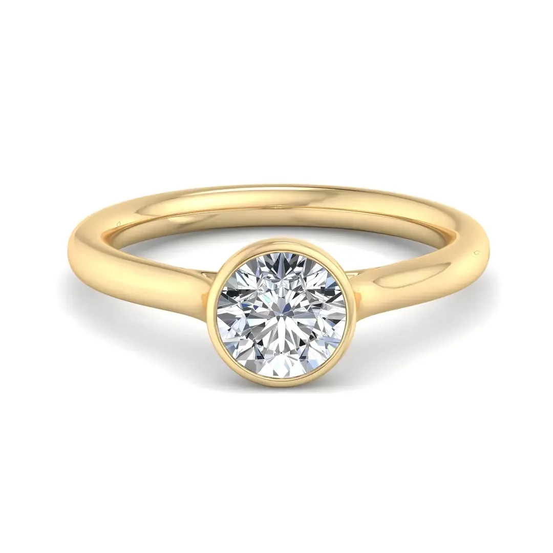 Kapsül Kesim Pırlanta Tektaş Yüzük GIA/HRD