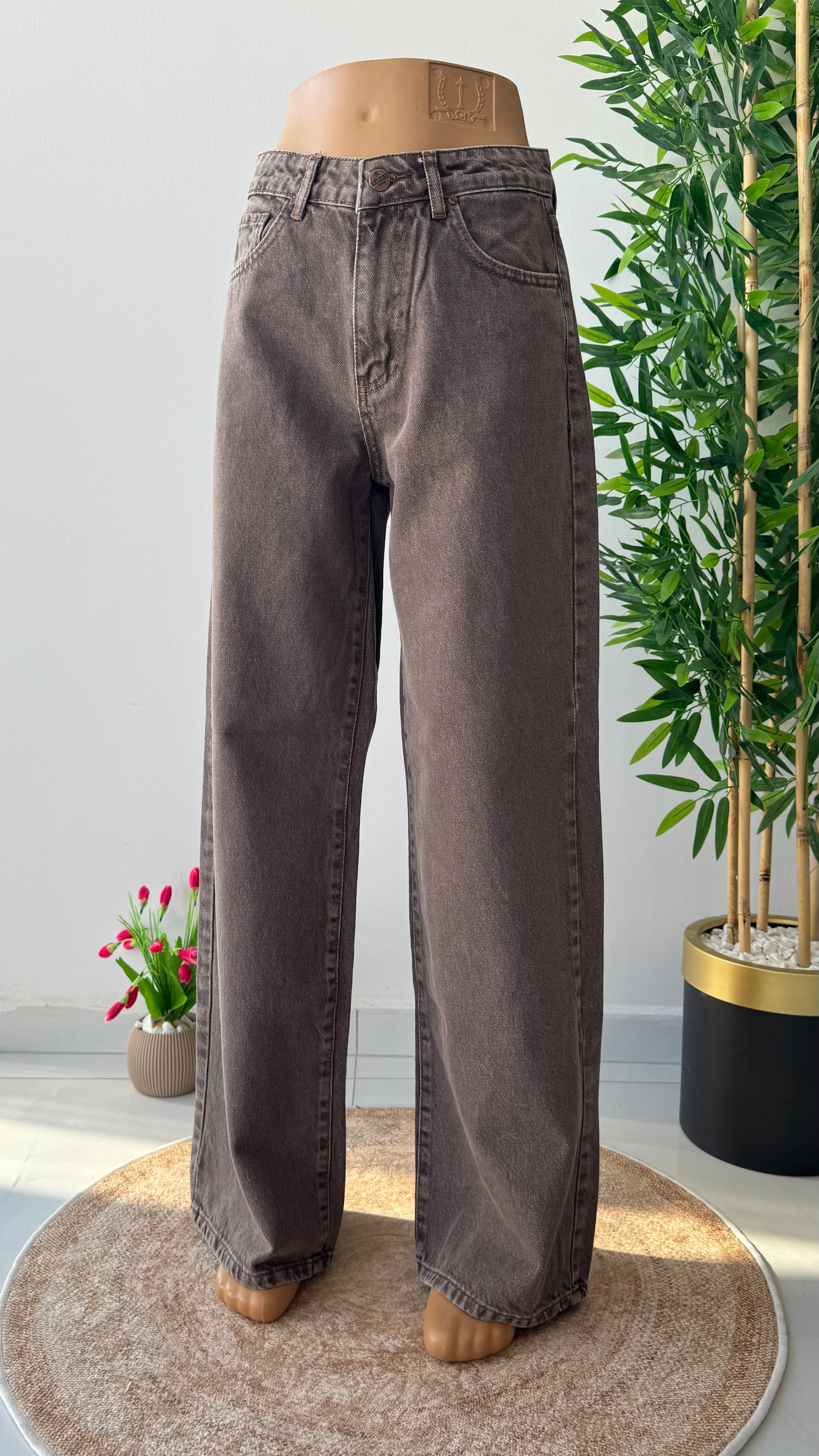 Kahve tint palazzo jean