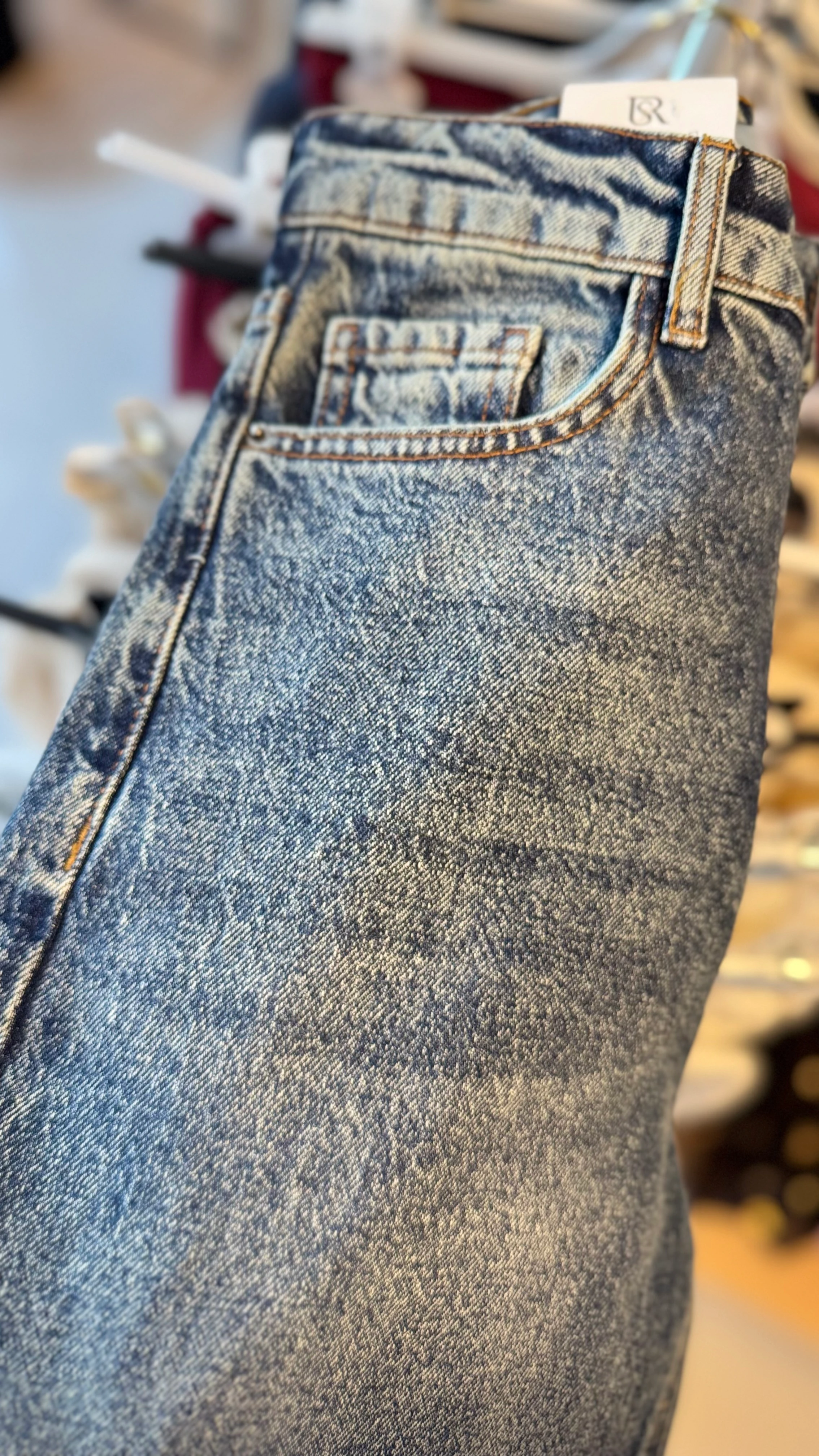 Kar Yıkama Wide Leg Jean - Mavi