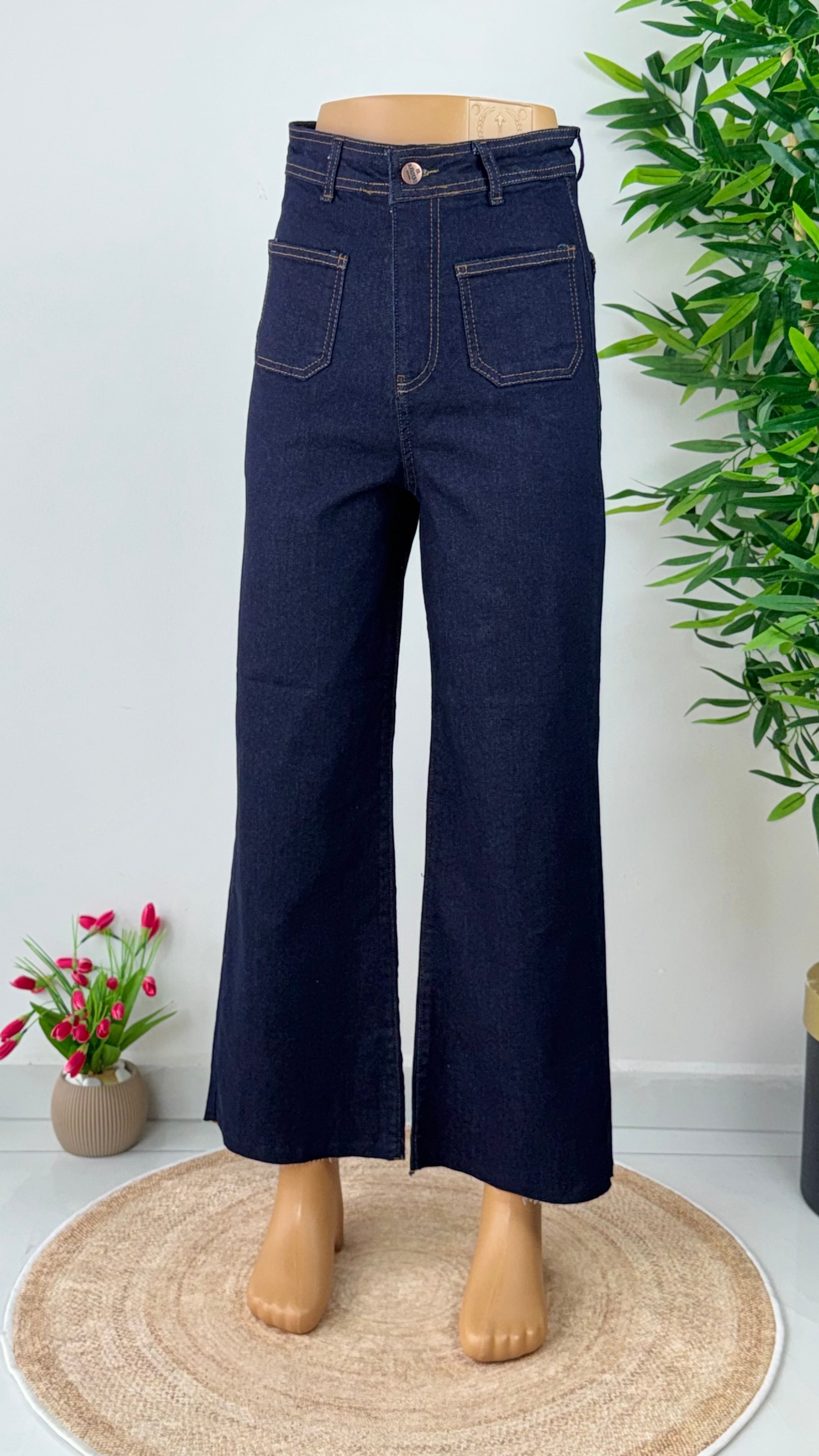 köşe cepli lacivert jeans