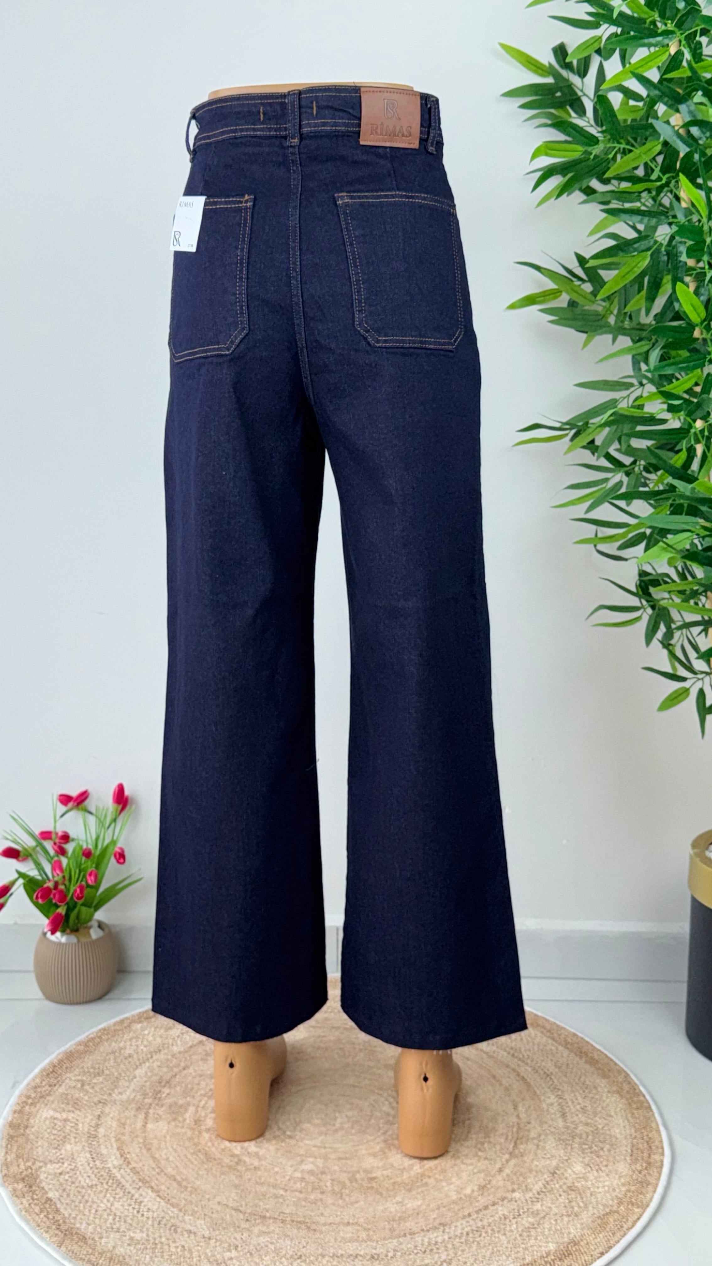 köşe cepli lacivert jeans