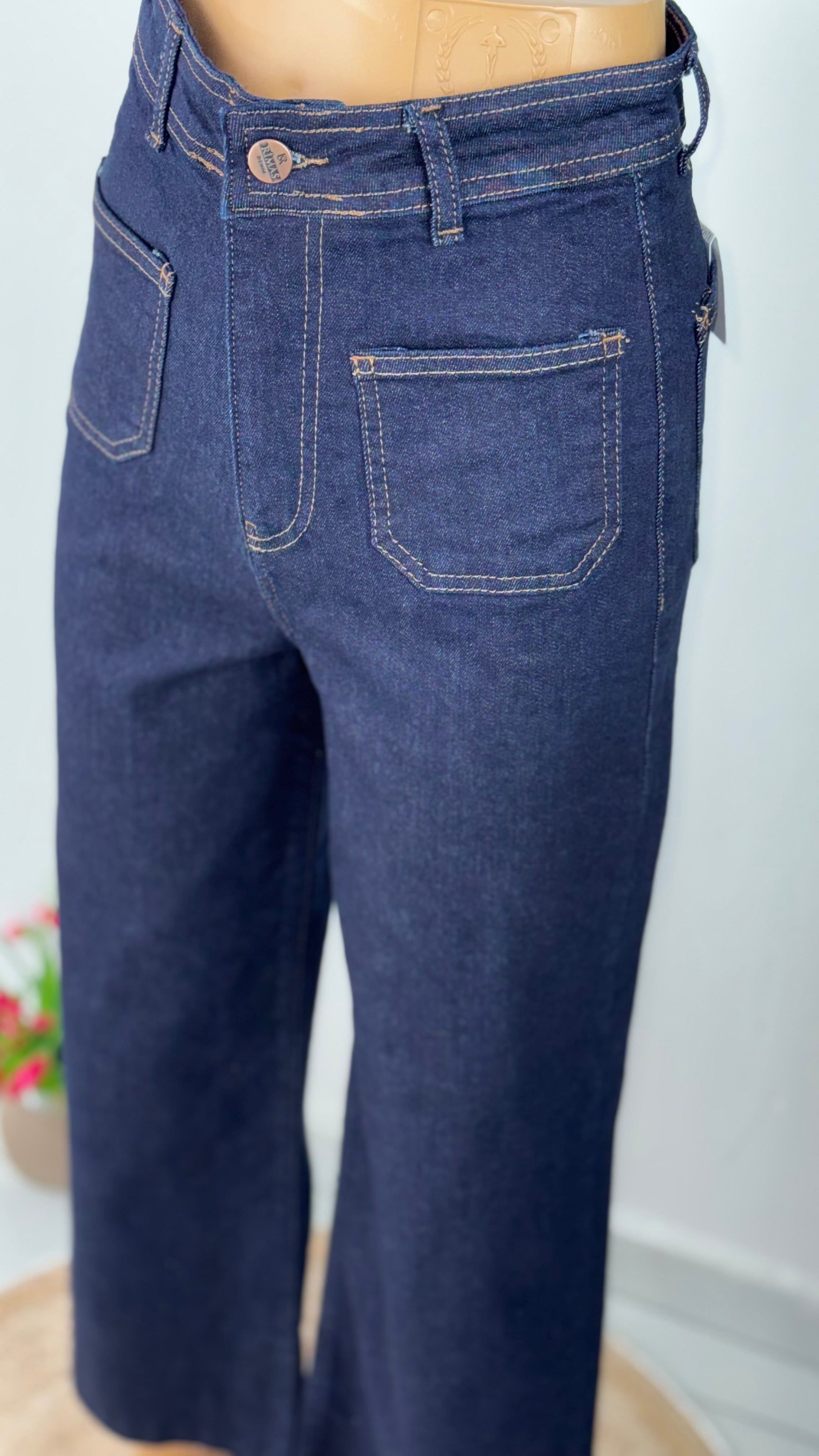köşe cepli lacivert jeans