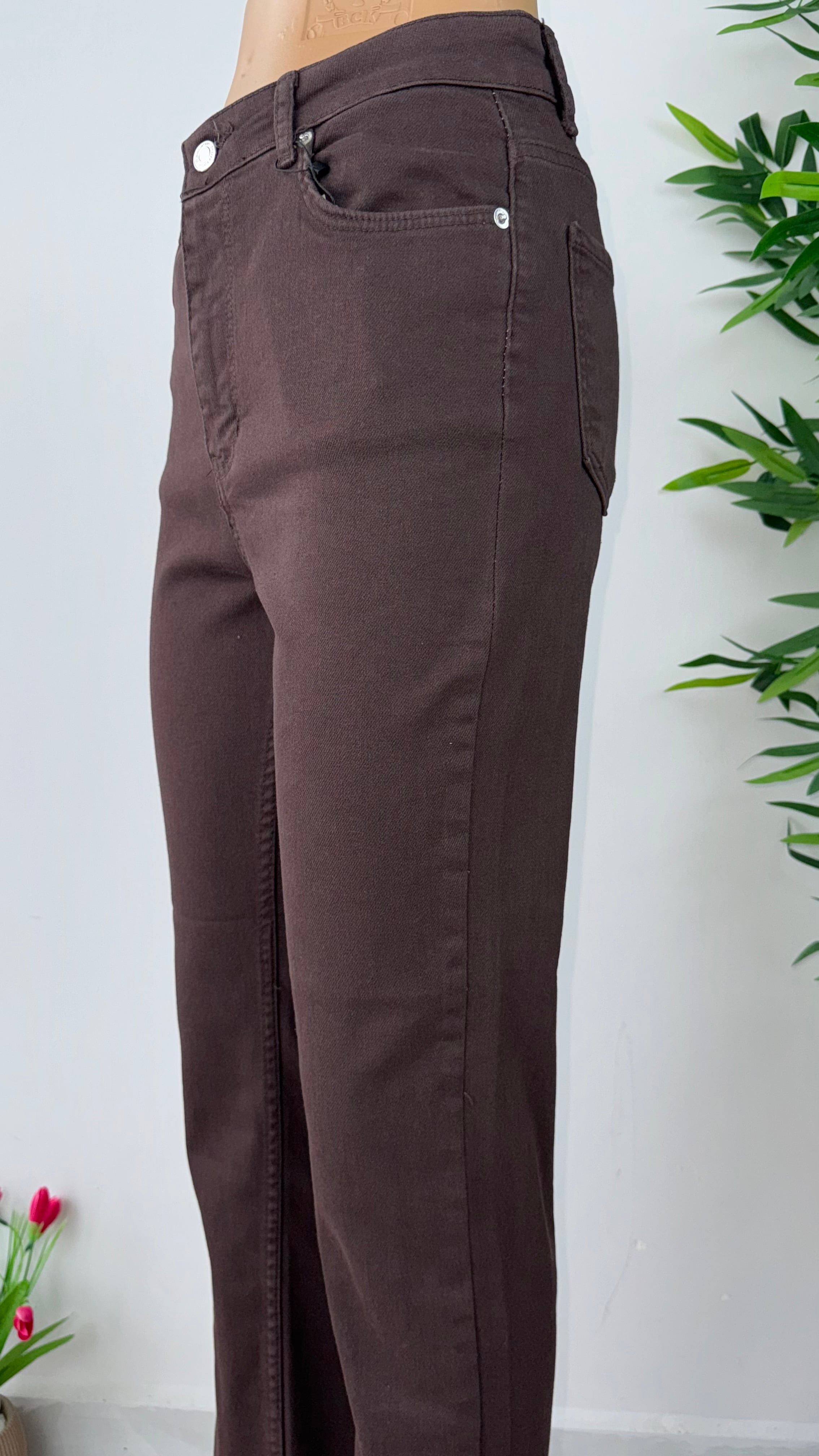 kahverengi fit jeans