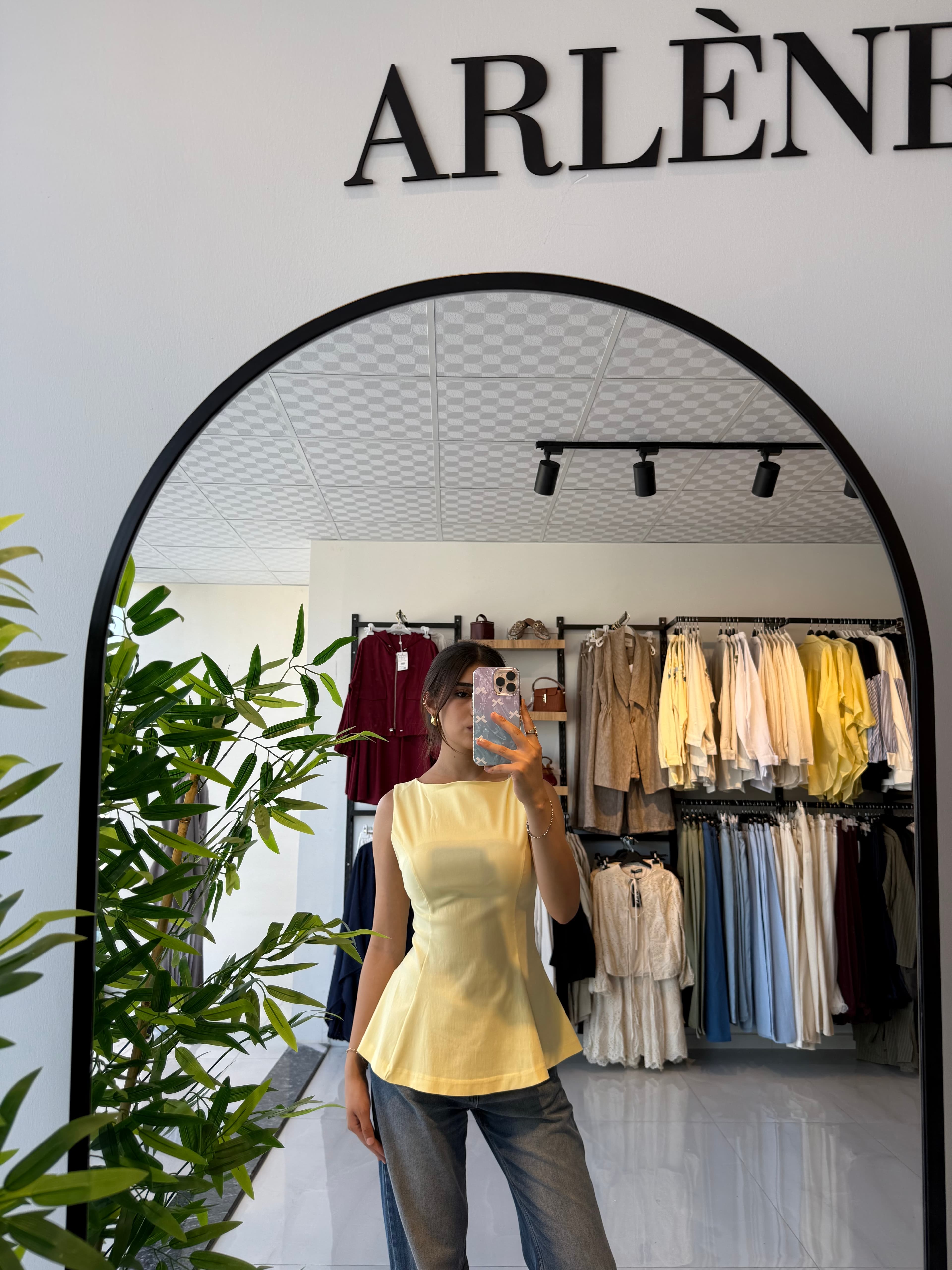 Poplin Top - Sarı