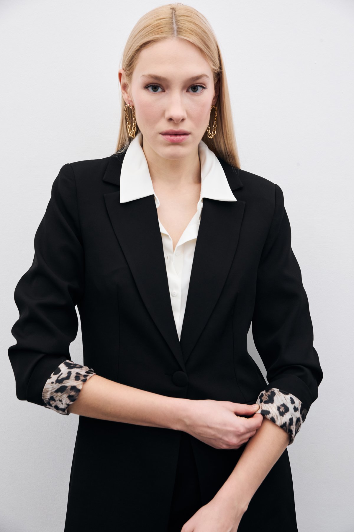 Mono Yaka Klasik Blazer Ceket - Siyah