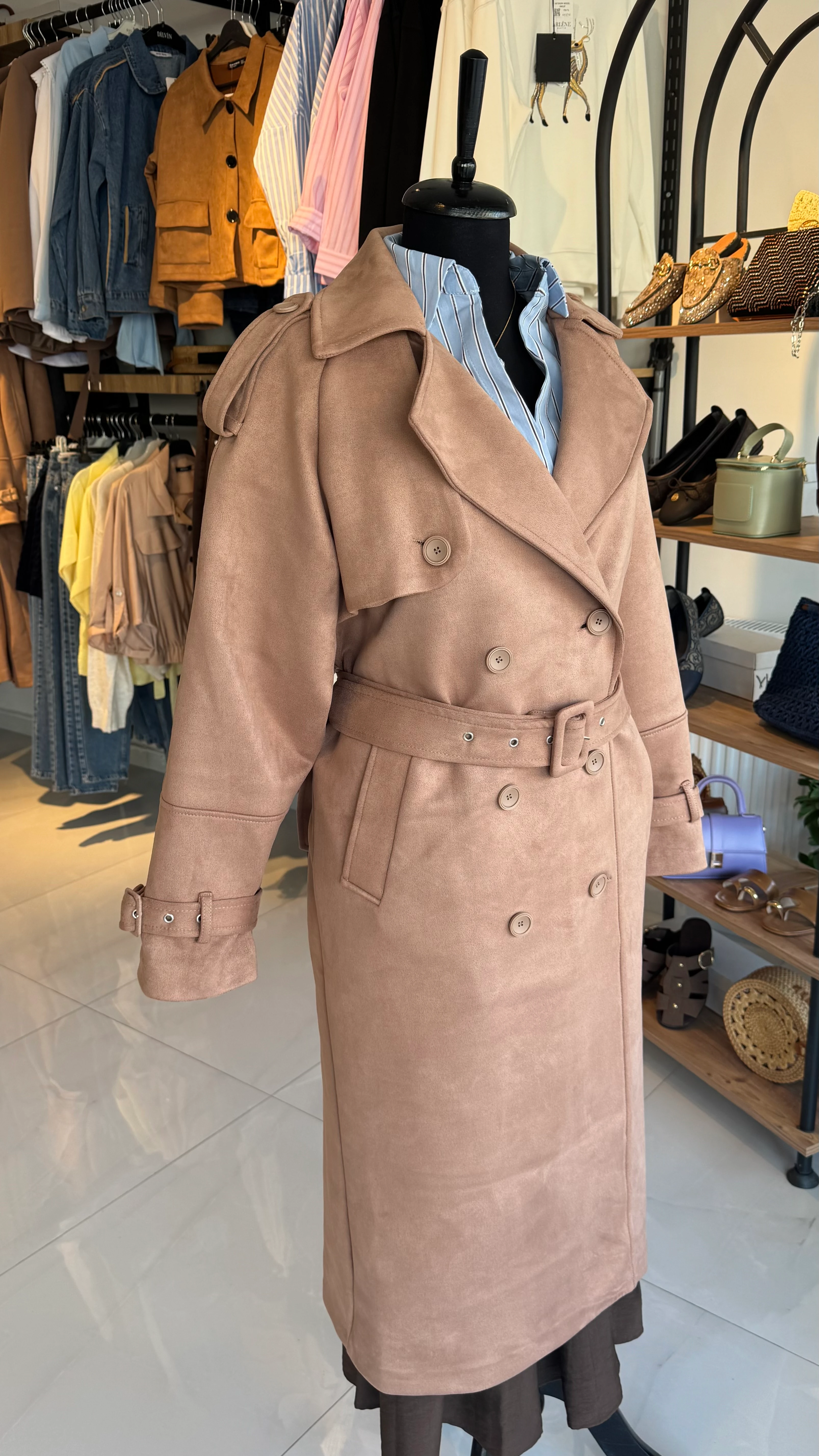 tasarım Süet Kaban - Fındık