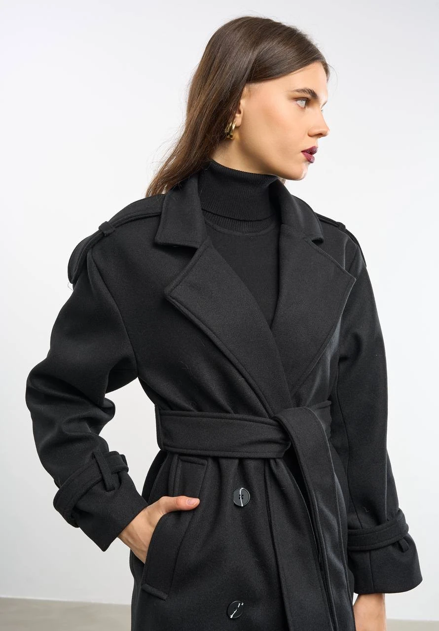 Uzun Kaşe Kaban - Siyah