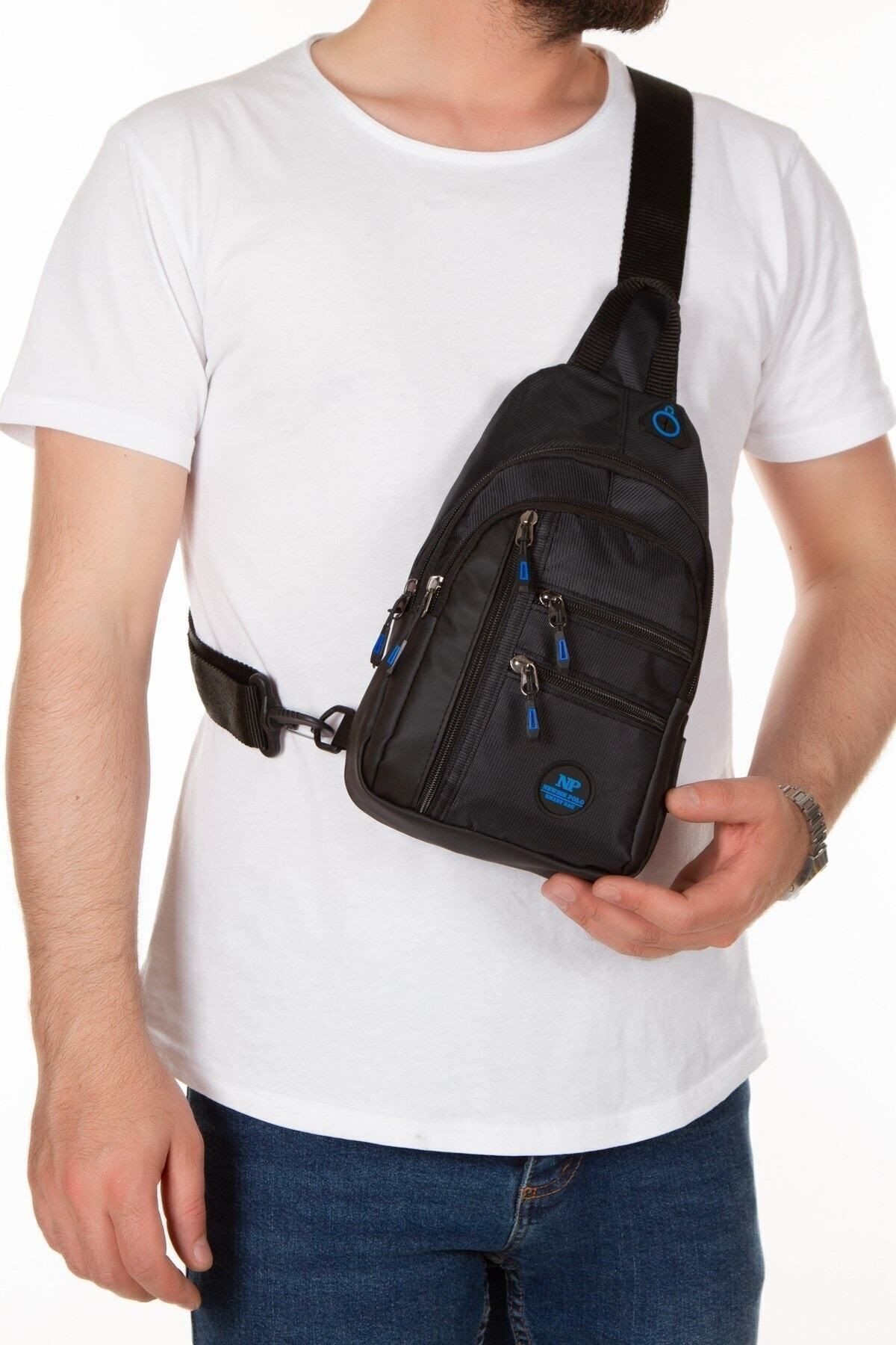 Unisex Imperteks Çapraz Spor Omuz ve Bel Çantası  Rfıd Korumalı Mekanizmalı Kartlık Set