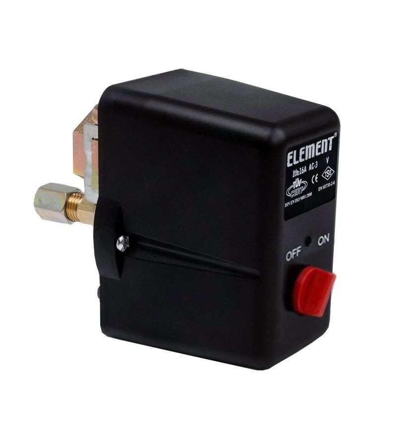 Element Hydro-pneumatic Pressure Switch 4-16 Bar, Discharge, On/Off, Three-Phase, 1/4'' Connection