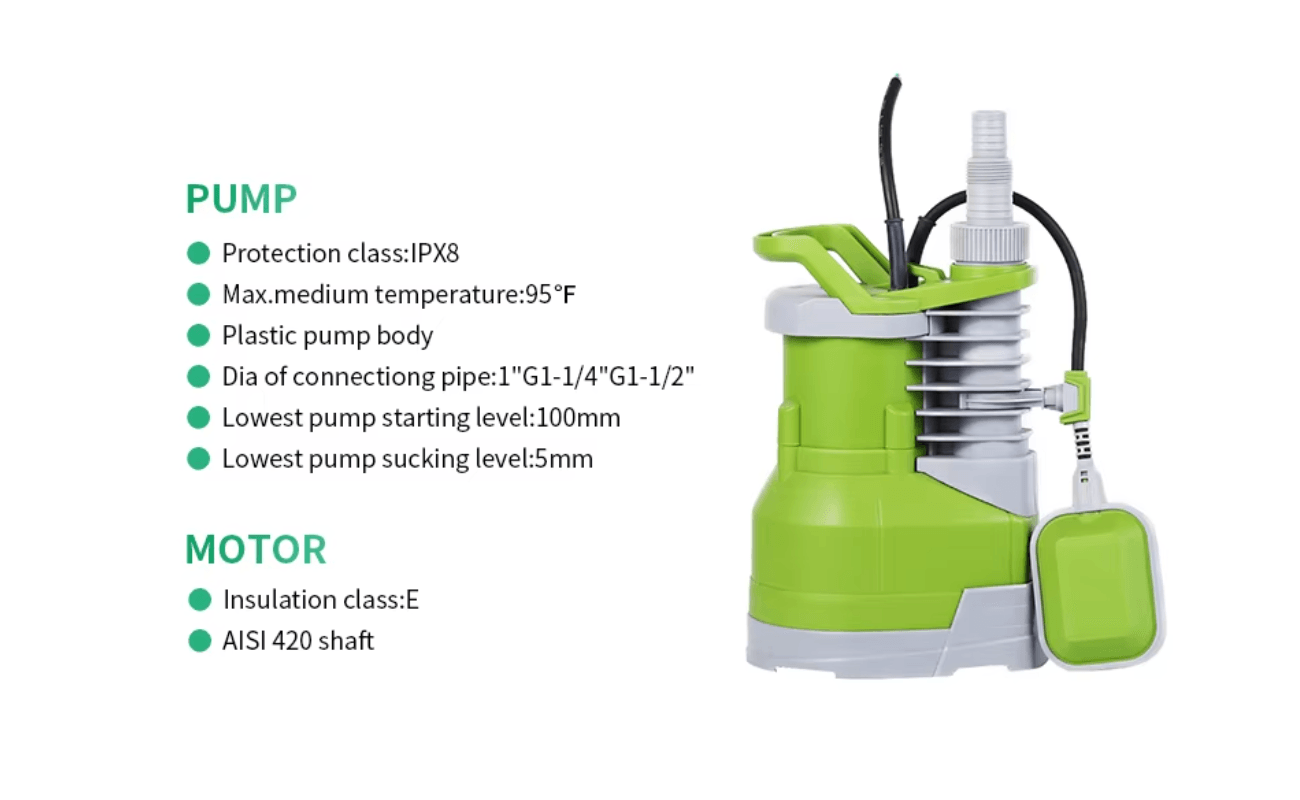 Winpo WNP VQ 750 A Floater Drainage Submersible Pump 9 mss 9 m³/h Single Phase (220V)