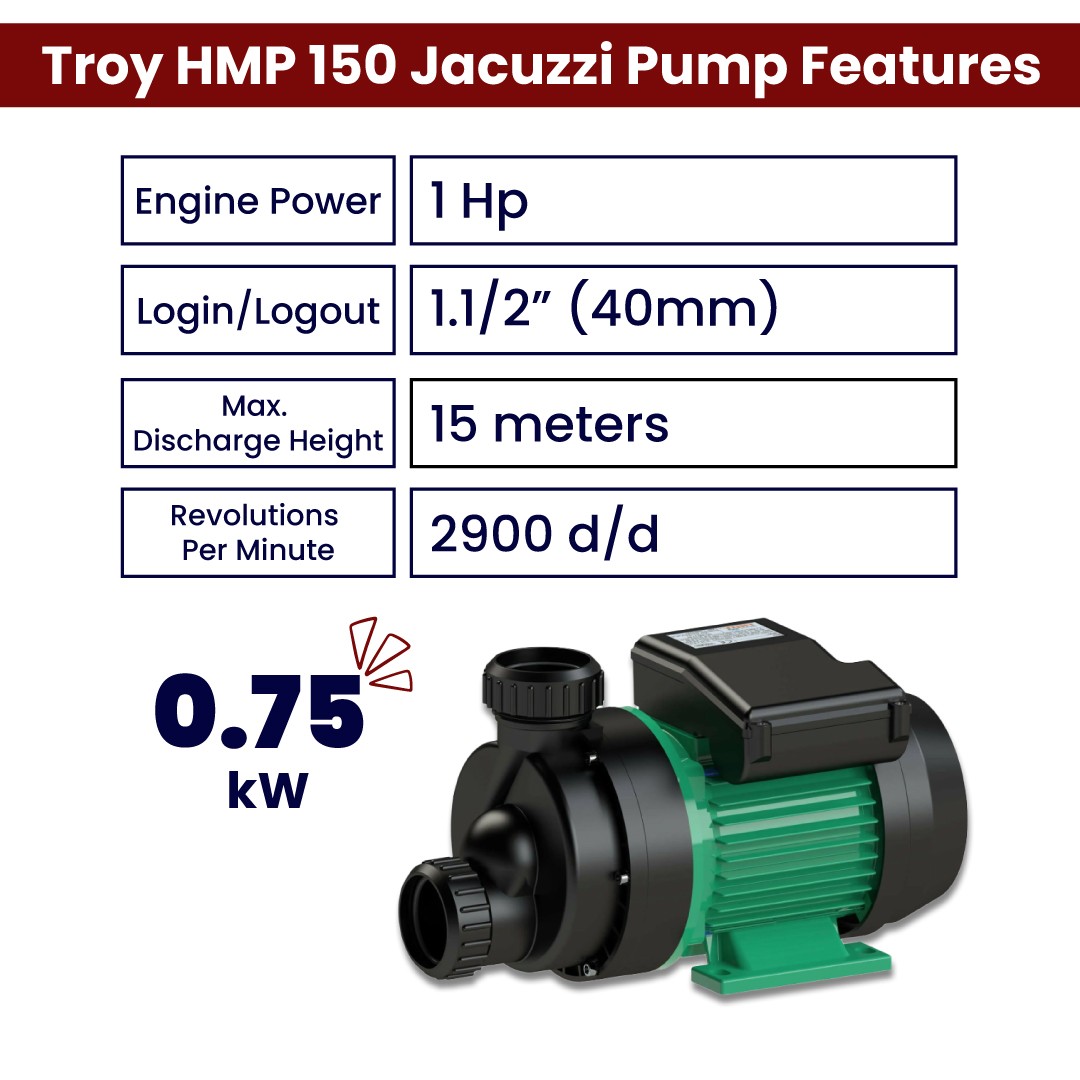 Troy HMP 150 Jacuzzi Pressure Booster Pump 1 Hp