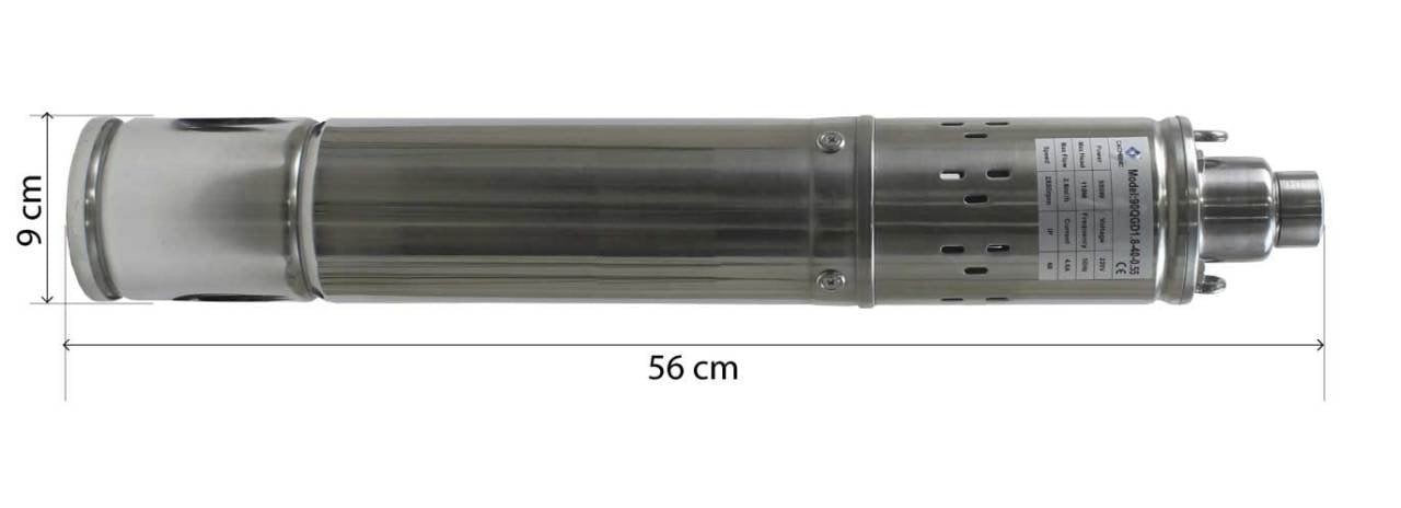 3.5'' 90 mm Outer Diameter Deep Well Submersible Pump with 10 Meters Cable 550 Watt 110 mss 2.6 m³/h