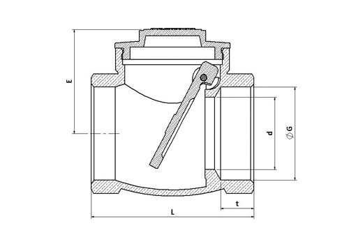 Backflow Preventer Valve Swing Check Valve 1''