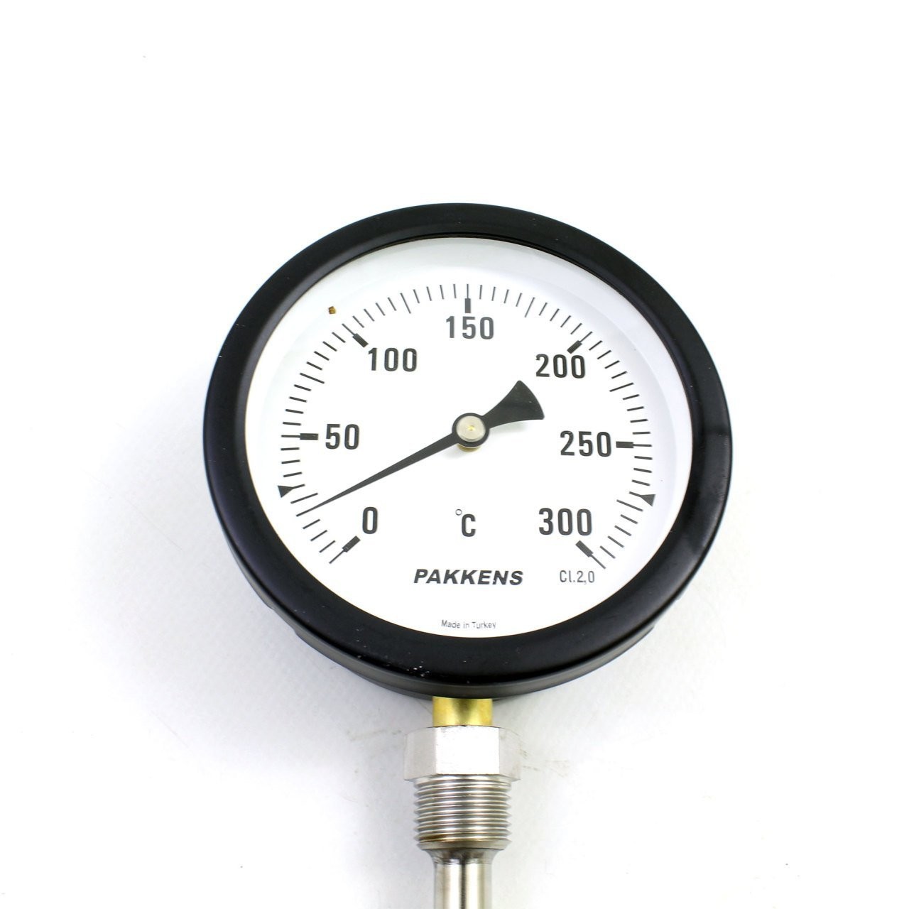 Pakkens Thermometer 0-300 °C Q 100 mm Immersion Length 10 cm