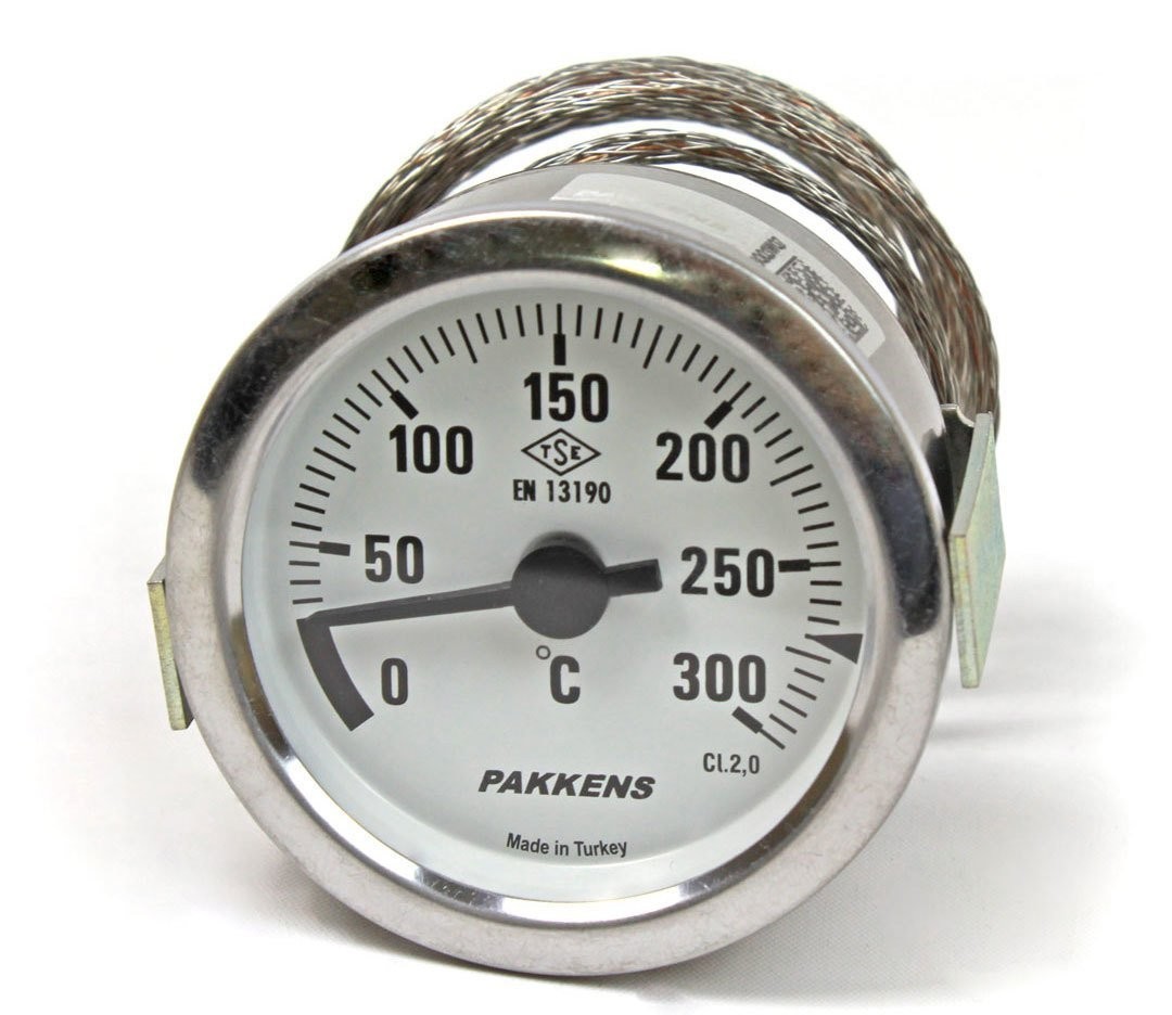 Pakkens Diameter 60 0/+300 °C Panel Type Gas Thermometer Back Connection