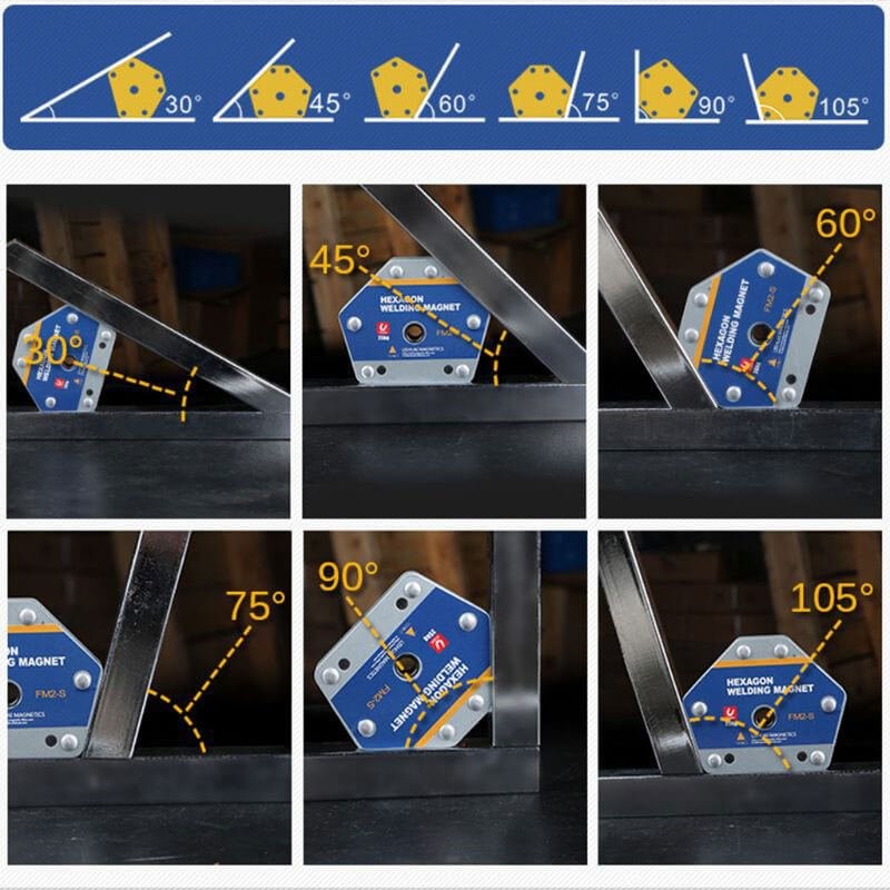 Cirak/50M Magnetic Welding Square - 2 Pieces, 6 Angles, 50 kg Welding Holder Magnet