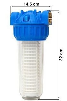 Aquafer 10 Inch Dual Empty Filter Housing 3/4 Inch Dual Water Filter