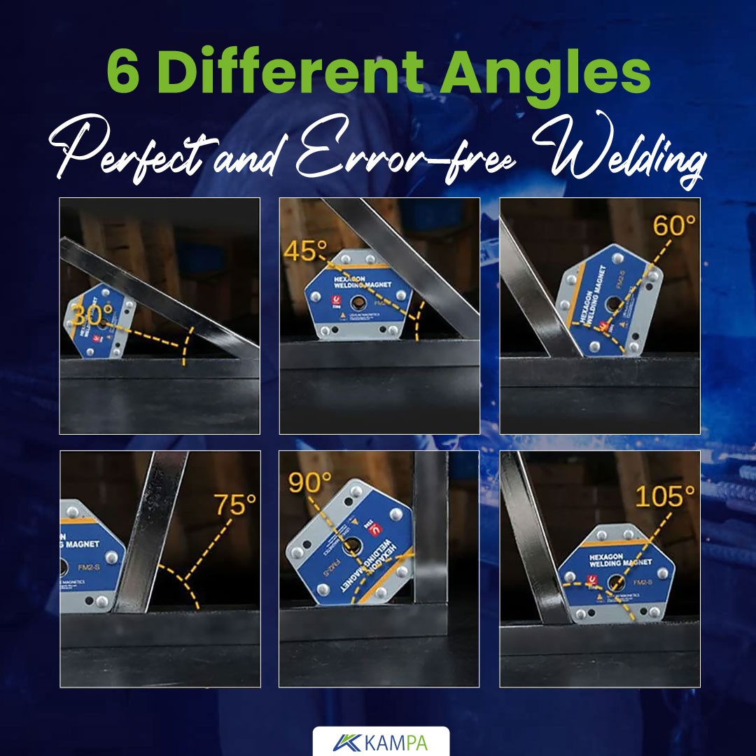 Cirak/25S Magnetic Welding Square - 2 Pieces, 6 Angles, 25 kg Welding Holder Magnet