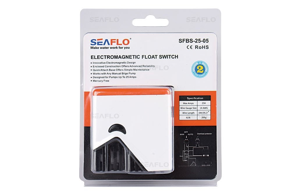 Seaflo 12/24/32 Volt DC 25 A Bilge Pump Automatic Float Switch SFBS-25-05