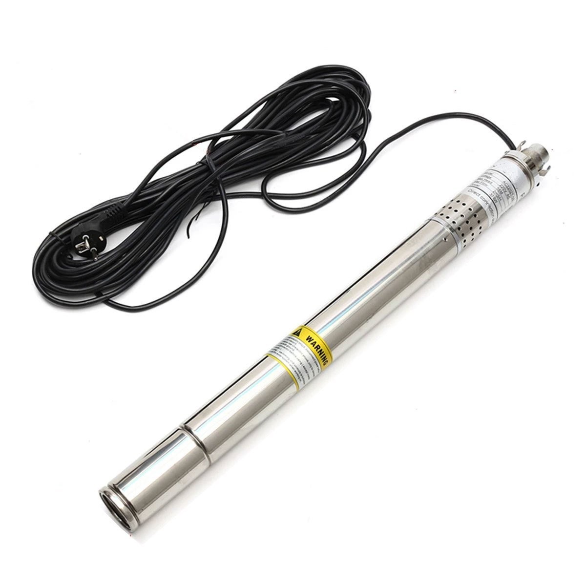 2'' 50 mm Outer Diameter Slim Submersible Pump with 10 Meter Cable, 180 Watt, 55 mss, 1 m³/h