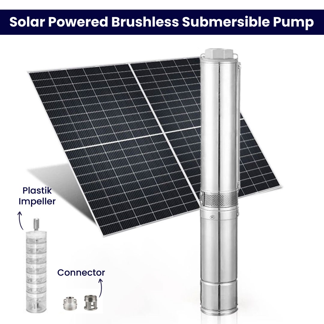 24 Volt 370 Watt DC Solar Brushless Multistage Submersible Pump 20 m Head 8 m³/h