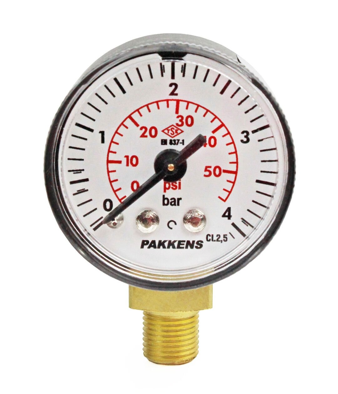 Pakkens 0-4 Bar 40 mm Bottom Connection Dry Manometer G 1/8 inch