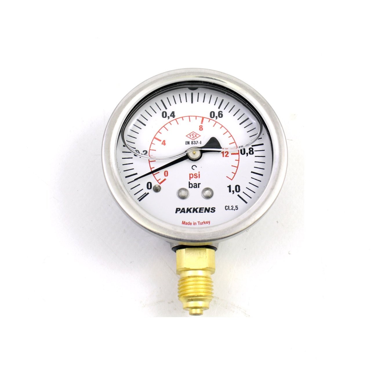 Pakkens 0-1 Bar 100 mm Bottom Connection Glycerin Manometer G 1/2 inch