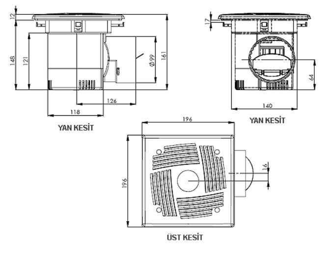 Aircol Ceiling Type Fan / Aspirator with Spot Lamp 100 m³/h